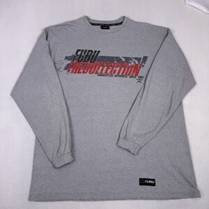 Vintage FUBU The Collection Gray Long Sleeve Shirt Graphic Mens 3XL XXXL